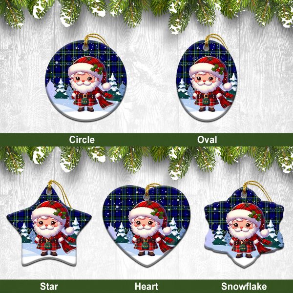 Arbuthnot Modern Tartan Christmas Ceramic Ornament - Santa Claus In Kilt Style Supply