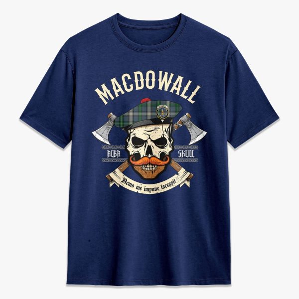 MacDowall Tartan Crest 2D T-shirt - Alba Skull Style Online - Image 3