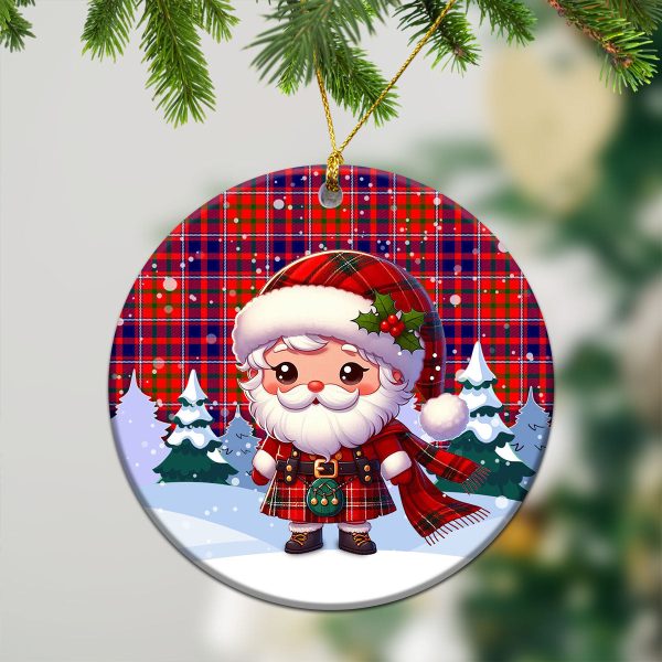 Cameron of Lochiel Modern Tartan Christmas Ceramic Ornament - Santa Claus In Kilt Style Online Sale - Image 2