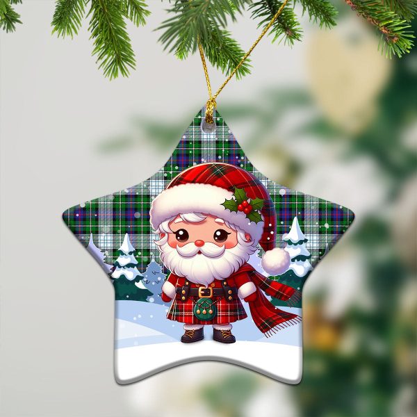 MacKenzie Dress Modern Tartan Christmas Ceramic Ornament - Santa Claus In Kilt Style Cheap - Image 4