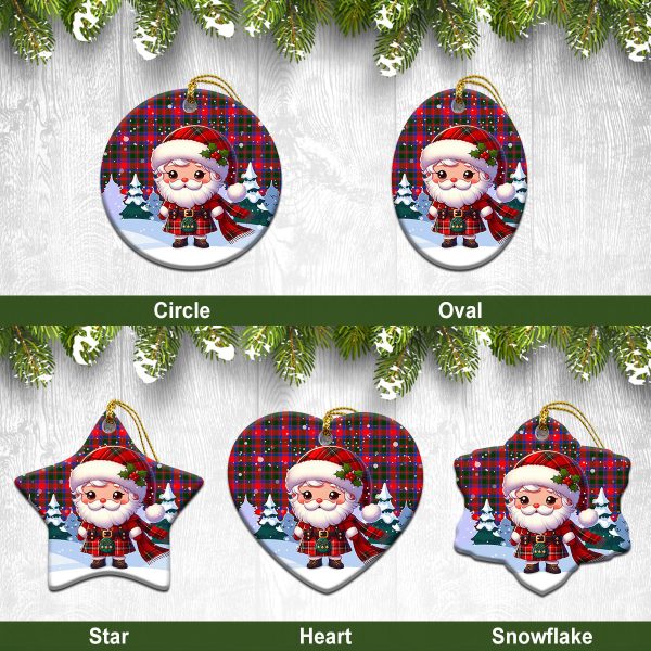 Carrick District Tartan Christmas Ceramic Ornament - Santa Claus In Kilt Style For Sale