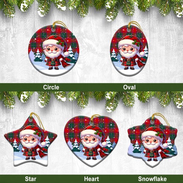 MacPhail Clan Tartan Christmas Ceramic Ornament - Santa Claus In Kilt Style Online now