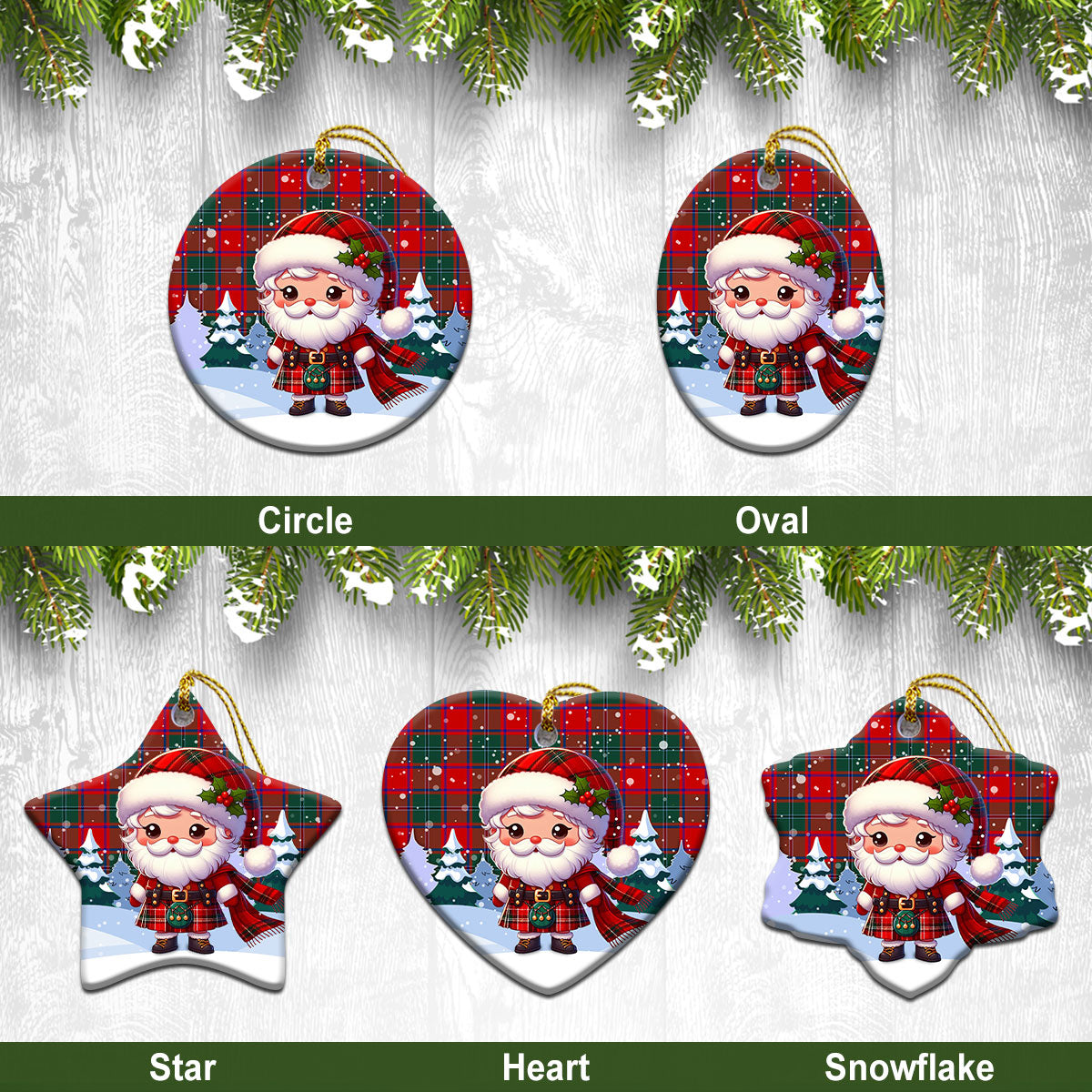 MacPhail Clan Tartan Christmas Ceramic Ornament – Santa Claus In Kilt Style Online now