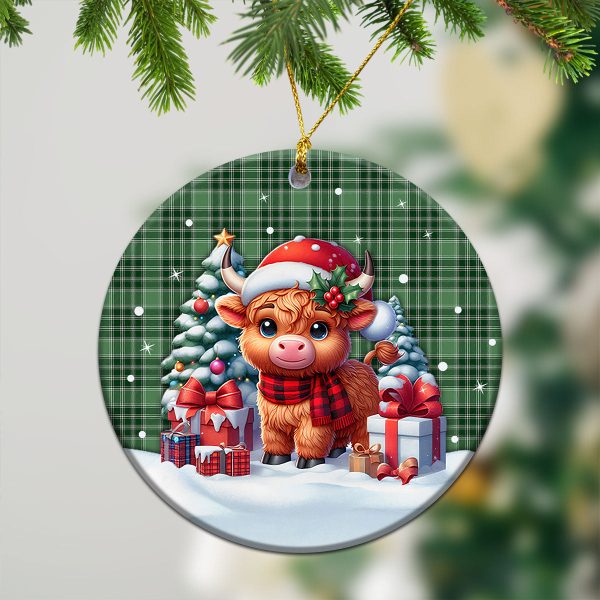 MacDonald Lord of the Isles Hunting Tartan Christmas Ceramic Ornament - Highland Cow Winter Style For Sale - Image 2