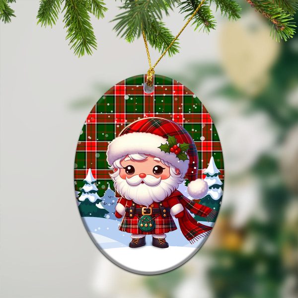 Pollock Tartan Christmas Ceramic Ornament - Santa Claus In Kilt Style For Cheap - Image 3