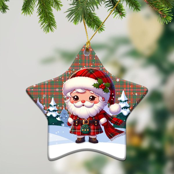 MacKinnon Ancient Tartan Christmas Ceramic Ornament - Santa Claus In Kilt Style Online Hot Sale - Image 4