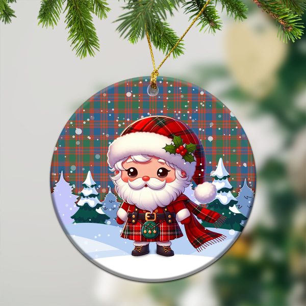 MacIntyre Ancient Tartan Christmas Ceramic Ornament - Santa Claus In Kilt Style Fashion - Image 2