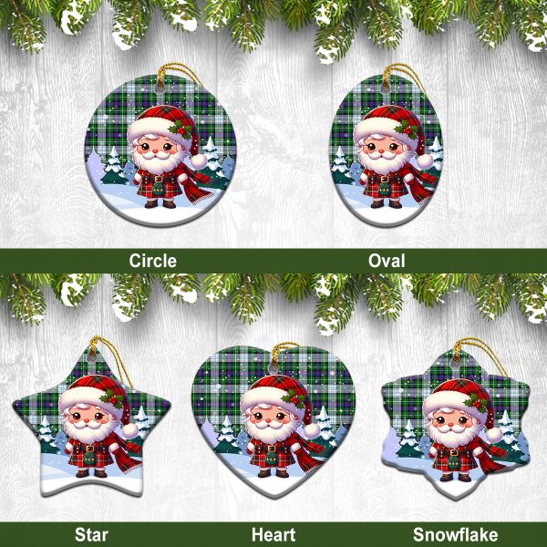 MacKenzie Dress Modern Tartan Christmas Ceramic Ornament - Santa Claus In Kilt Style Cheap