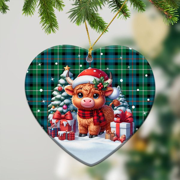 McKenzie Ancient Tartan Christmas Ceramic Ornament - Highland Cow Winter Style Hot on Sale - Image 5