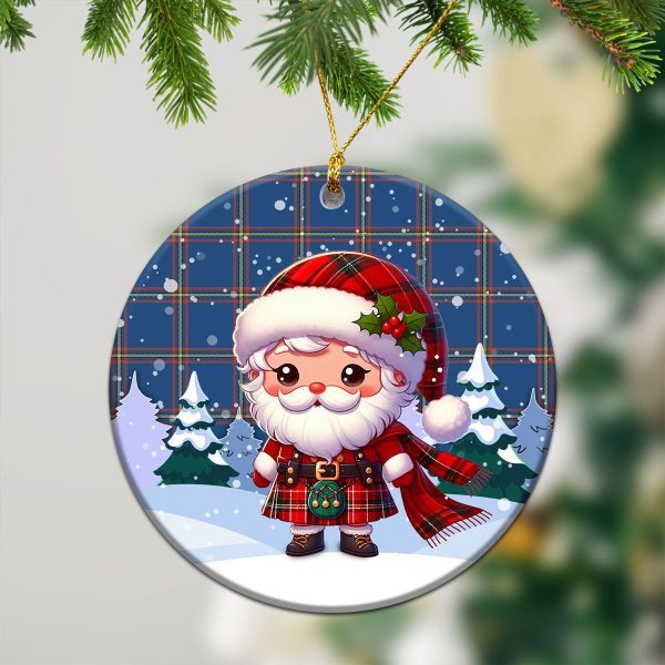 McLaine of Loch Buie Hunting Ancient Tartan Christmas Ceramic Ornament - Santa Claus In Kilt Style on Sale - Image 2