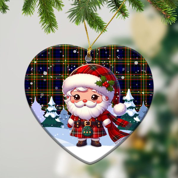 MacLellan Modern Tartan Christmas Ceramic Ornament - Santa Claus In Kilt Style on Sale - Image 5