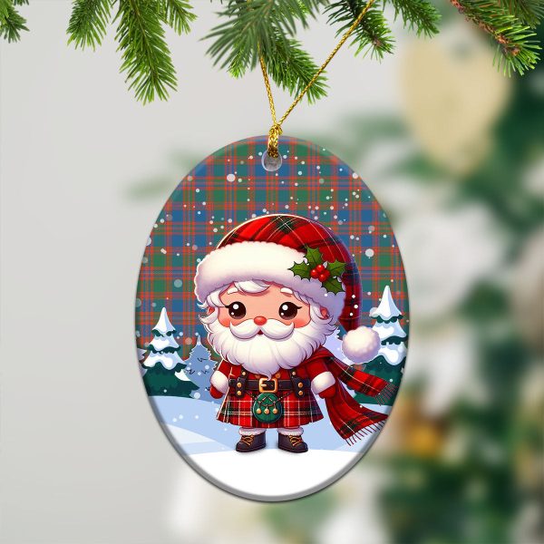 McIntyre Ancient Tartan Christmas Ceramic Ornament - Santa Claus In Kilt Style on Sale - Image 3