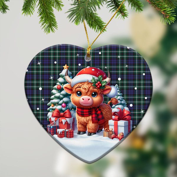 Graham of Montrose Modern Tartan Christmas Ceramic Ornament - Highland Cow Winter Style For Sale - Image 5