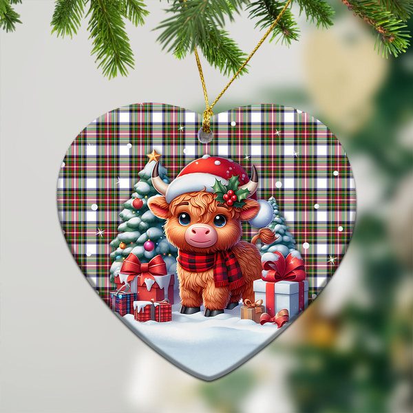 Stewart Dress Modern Tartan Christmas Ceramic Ornament - Highland Cow Winter Style Discount - Image 5
