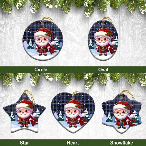Clark Modern Tartan Christmas Ceramic Ornament - Santa Claus In Kilt Style on Sale