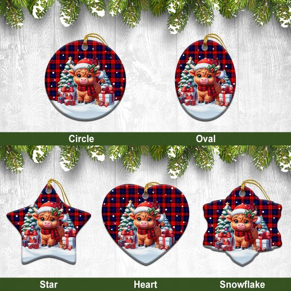 McCracken Tartan Christmas Ceramic Ornament - Highland Cow Winter Style For Cheap