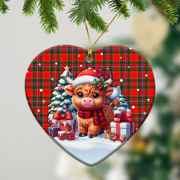 Maule Tartan Christmas Ceramic Ornament - Highland Cow Winter Style Online Sale - Image 5
