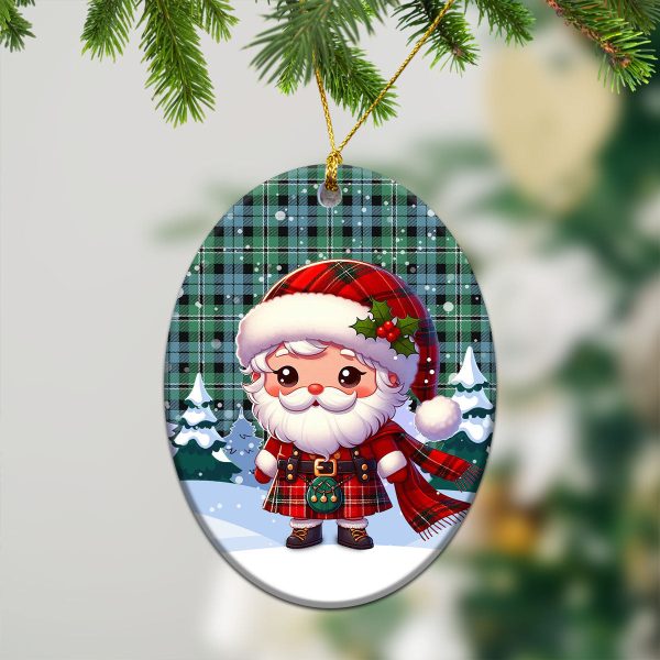 Melville Tartan Christmas Ceramic Ornament - Santa Claus In Kilt Style Online now - Image 3