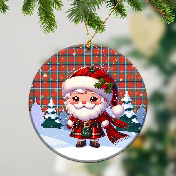 Sinclair Ancient Tartan Christmas Ceramic Ornament - Santa Claus In Kilt Style Online Sale - Image 2