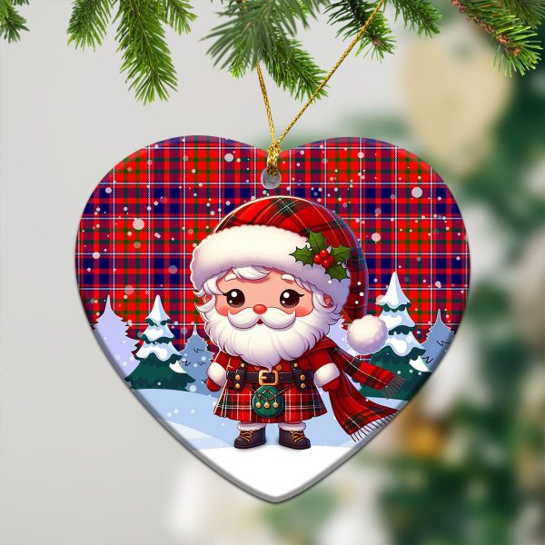 Cameron of Lochiel Modern Tartan Christmas Ceramic Ornament - Santa Claus In Kilt Style Online Sale - Image 5