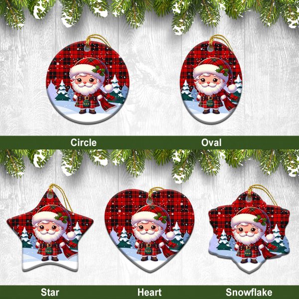 Hogg Tartan Christmas Ceramic Ornament - Santa Claus In Kilt Style on Sale