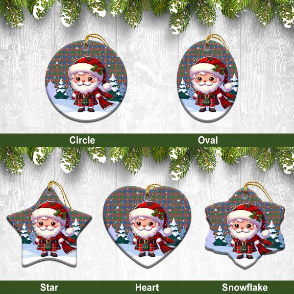 MacIntyre Ancient Tartan Christmas Ceramic Ornament - Santa Claus In Kilt Style Fashion
