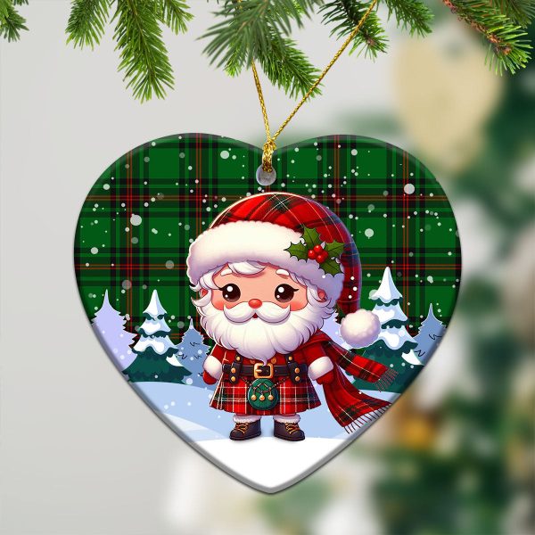 Beveridge Tartan Christmas Ceramic Ornament - Santa Claus In Kilt Style For Cheap - Image 5