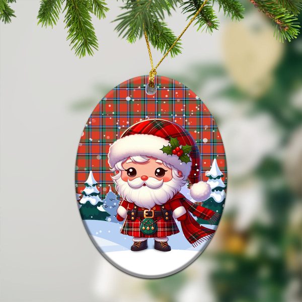 Sinclair Ancient Tartan Christmas Ceramic Ornament - Santa Claus In Kilt Style Online Sale - Image 3