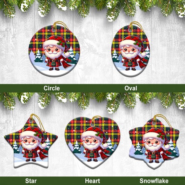 McIndoe Tartan Christmas Ceramic Ornament - Santa Claus In Kilt Style For Discount