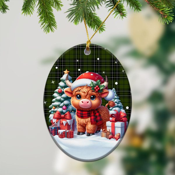 McLean Hunting Tartan Christmas Ceramic Ornament - Highland Cow Winter Style Online Hot Sale - Image 3