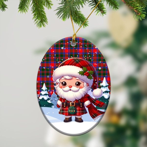 Carrick District Tartan Christmas Ceramic Ornament - Santa Claus In Kilt Style For Sale - Image 3