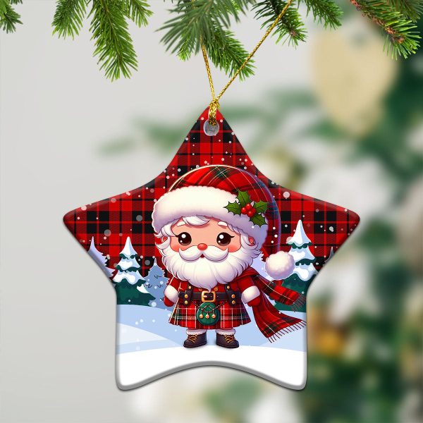 Hogg Tartan Christmas Ceramic Ornament - Santa Claus In Kilt Style on Sale - Image 4