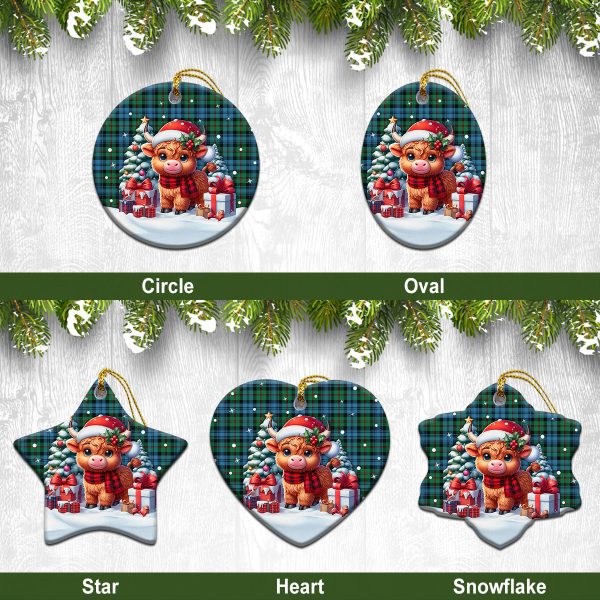 McKinlay Ancient Tartan Christmas Ceramic Ornament - Highland Cow Winter Style Fashion