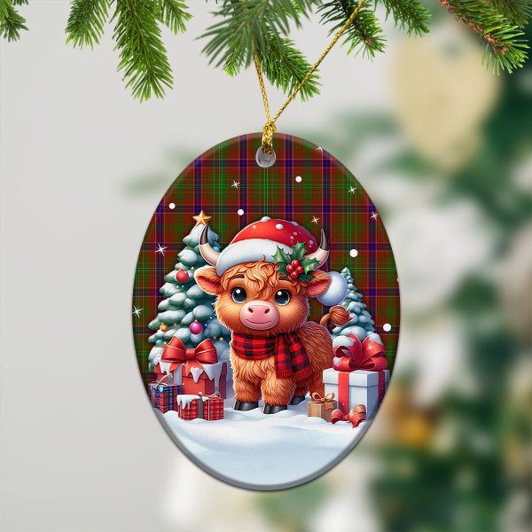 Lumsden Tartan Christmas Ceramic Ornament - Highland Cow Winter Style Sale - Image 3