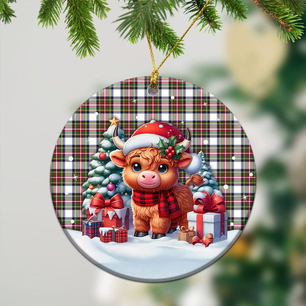 Stewart Dress Modern Tartan Christmas Ceramic Ornament - Highland Cow Winter Style Discount - Image 2