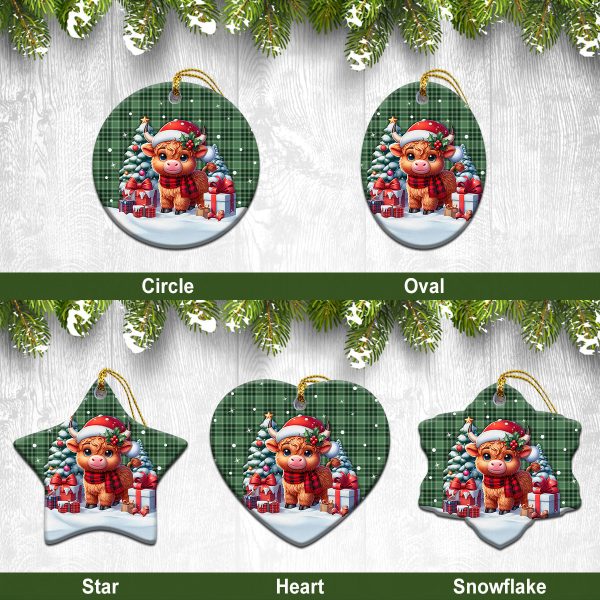 MacDonald Lord of the Isles Hunting Tartan Christmas Ceramic Ornament - Highland Cow Winter Style For Sale