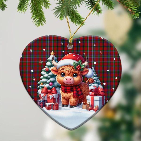 Lyall Tartan Christmas Ceramic Ornament - Highland Cow Winter Style Online Hot Sale - Image 5