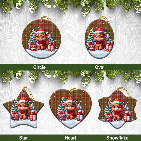 Reid Ancient Tartan Christmas Ceramic Ornament - Highland Cow Winter Style Discount