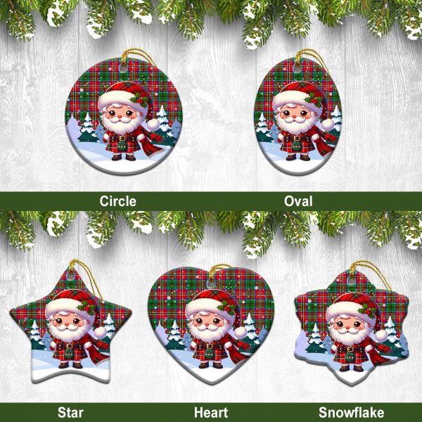 McCullough Tartan Christmas Ceramic Ornament - Santa Claus In Kilt Style Fashion