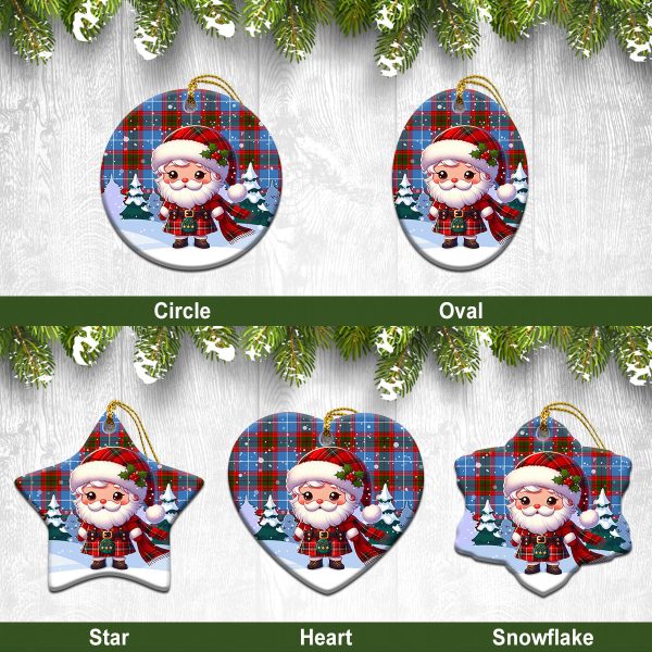 Dalmahoy Tartan Christmas Ceramic Ornament - Santa Claus In Kilt Style Online Hot Sale