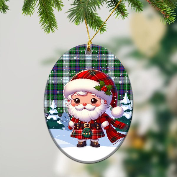 MacKenzie Dress Modern Tartan Christmas Ceramic Ornament - Santa Claus In Kilt Style Cheap - Image 3