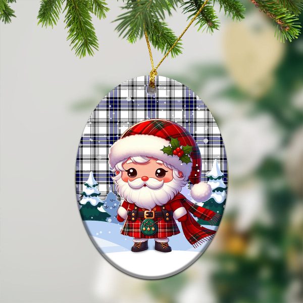 Hannay Modern Tartan Christmas Ceramic Ornament - Santa Claus In Kilt Style Discount - Image 3