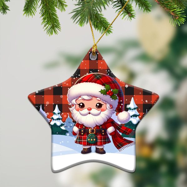 McGregor Rob Roy Ancient Tartan Christmas Ceramic Ornament - Santa Claus In Kilt Style Online Sale - Image 4