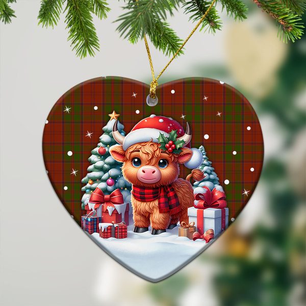 Drummond Clan Tartan Christmas Ceramic Ornament - Highland Cow Winter Style For Discount - Image 5