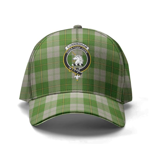 Cunningham Dress Green Dancers Tartan Crest Classic Cap For Discount